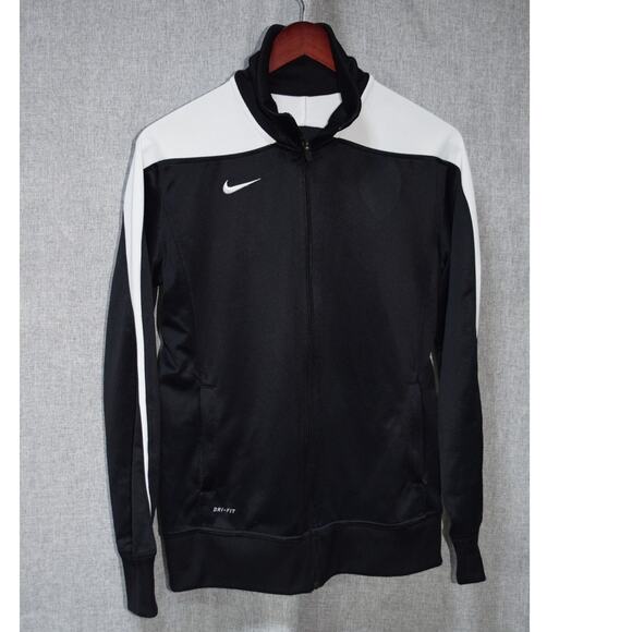Nike Dri-FIT Full Zip Track Jacket Black White Size Large - Picture 1 of 4
